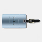 Matig metallisch blauw roestvrij staal bagagelabel (Voorkant horizontaal)