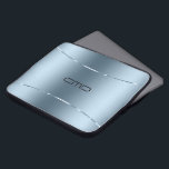Matig metallisch blauw roestvrij staal laptop sleeve<br><div class="desc">Moderne,  eenvoudige,  minimalistische afbeeldingen met een blauw,  metalen achtergrond roestvrij staal,  met een glanzend blauw accent.</div>
