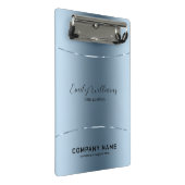 Matig metallisch blauw roestvrij staal mini klembord (Schuin)