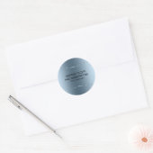 Matig metallisch blauw roestvrij staal ronde sticker (Envelop)