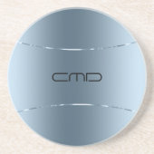 Matig metallisch blauw roestvrij staal zandsteen onderzetter (Voorkant)