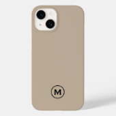 Matig minimaal beige monogram Case-Mate iPhone case (Achterkant)