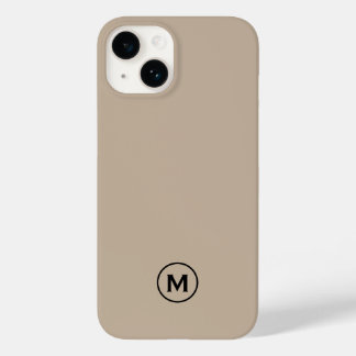 Matig minimaal beige monogram Case-Mate iPhone 14 hoesje