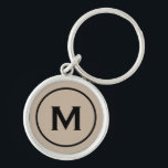 Matig minimaal beige zwart monogram sleutelhanger<br><div class="desc">Gepersonaliseerde Moderne Minimale Monogrammen Sleutelhanger Monogram Initiaal Beige Black. Perfect als vakantiecadeau,  familiehereniging voor mensen,  bedankt voor groomsmen en cadeau voor elke speciale gelegenheid.</div>