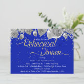 Matig minimaal blauw repetitief diner kaart (Staand voorkant)