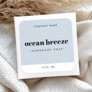 Matig minimaal dusty blue square productlabel vierkante sticker