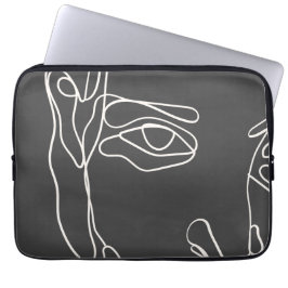 Matig minimaal één lijn trekvlak laptop sleeve