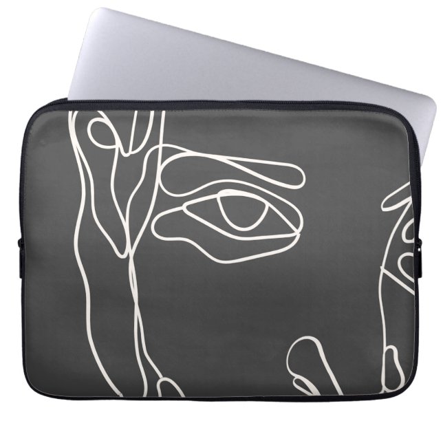 Matig minimaal één lijn trekvlak laptop sleeve (Voorkant)