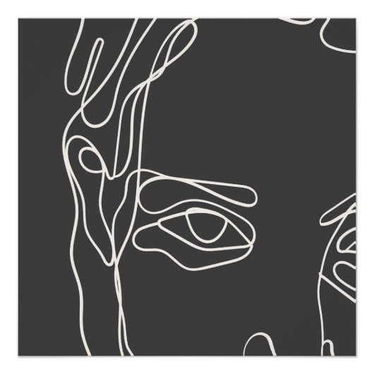 Matig minimaal één lijn trekvlak perfect poster (Voorkant)