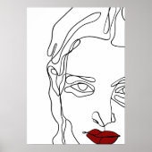 Matig minimaal één lijn trekvlak poster (Voorkant)