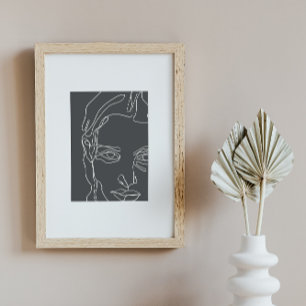 Matig minimaal één lijn trekvlak poster