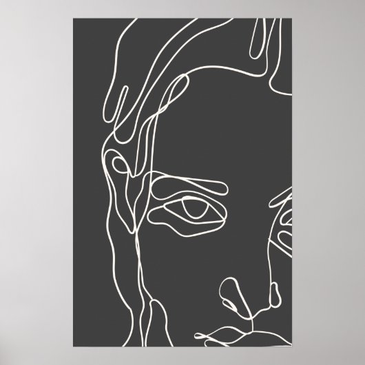 Matig minimaal één lijn trekvlak poster (Voorkant)