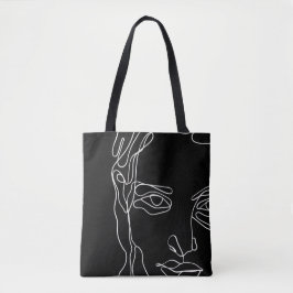 Matig minimaal één lijn trekvlak tote bag