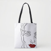 Matig minimaal één lijn trekvlak tote bag (Voorkant)