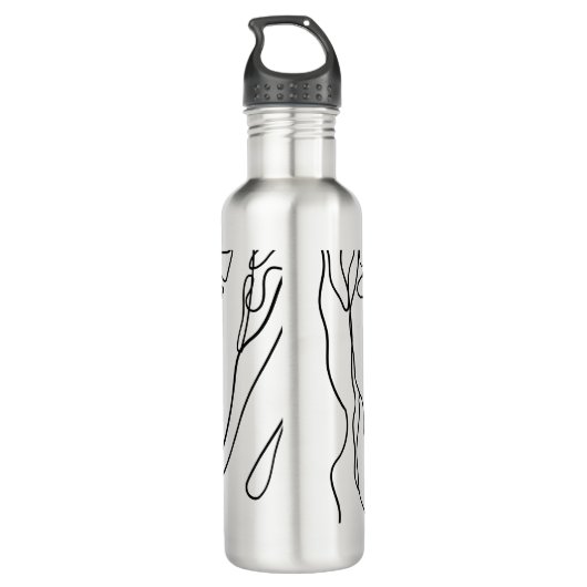 Matig minimaal één lijn trekvlak waterfles  (Achterkant)