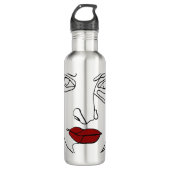 Matig minimaal één lijn trekvlak waterfles  (Voorkant)