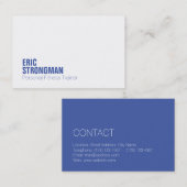 Matig minimaal elegant wit blauw visitekaartje (Voorkant / Achterkant)