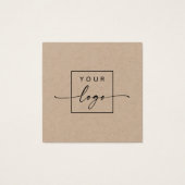 Matig minimaal etiket met kraftpapier vierkante visitekaartjes (Achterkant)