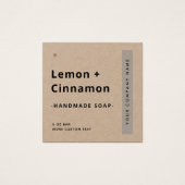 Matig minimaal etiket met kraftpapier vierkante visitekaartjes (Voorkant)