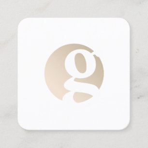 Matig minimaal gouden witte monogram vierkante visitekaartje