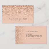 Matig minimaal kekkerperzikglitter girale visitekaartje (Voorkant / Achterkant)