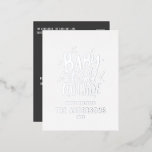 Matig minimaal kerstgrijs elegant folie feestdagen briefkaart<br><div class="desc">Baby is koud buiten de moderne,  minimale kerstvakantiekaart voor typografie. Handgeschreven scripttekst,  sneeuw,  sterren en ontwerp. Ideaal voor trouwdecor,  baby showers,  kerstfeest en feestdagen voor nieuwe jaren,  verjaardagsfeestjes en algemene winterevenementen.</div>