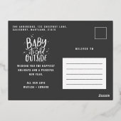 Matig minimaal kerstgrijs elegant folie feestdagen briefkaart (Achterkant)