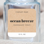 Matig minimaal Kraft-etiket met vierkante openinge Sticker