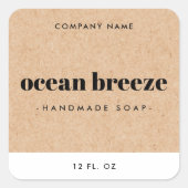 Matig minimaal Kraft-etiket met vierkante openinge Sticker (Voorkant)