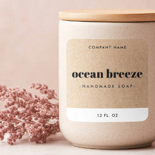 Matig minimaal Kraft-etiket met vierkante openinge Vierkante Sticker