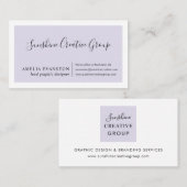 Matig minimaal lavender Paars Visitekaartje (Voorkant / Achterkant)