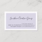 Matig minimaal lavender Paars Visitekaartje (Voorkant)