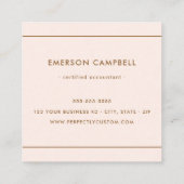 Matig minimaal lichtroze dijbeen vierkante visitekaartje (Achterkant)