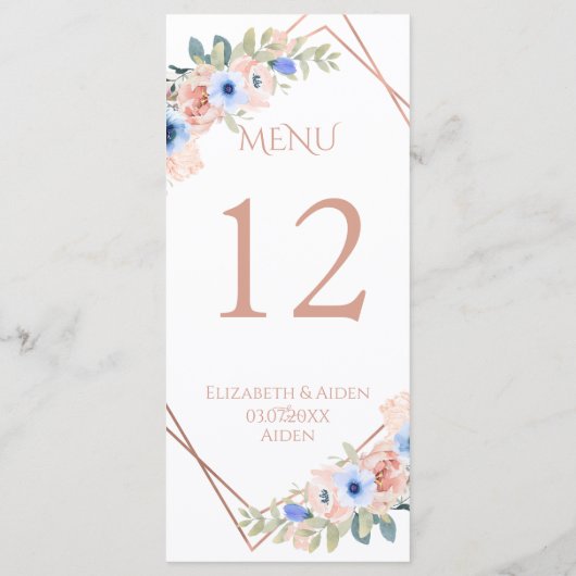 Matig, minimaal, pur, wit, goud (imitaat) menu (Achterkant)