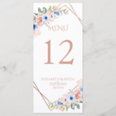 Matig, minimaal, pur, wit, rogesold (imitaat) menu (Achterkant)