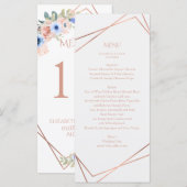 Matig, minimaal, pur, wit, rogesold (imitaat) menu (Voorkant / Achterkant)