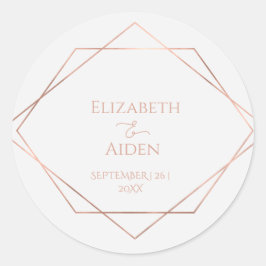 Matig, minimaal, pur, wit, rogesold (imitaat) ronde sticker