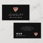 Matig minimaal roos goud en zwarte sieraden visitekaartje (Voorkant / Achterkant)