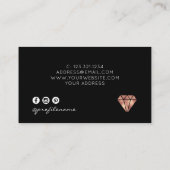 Matig minimaal roos goud en zwarte sieraden visitekaartje (Achterkant)