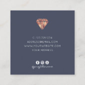 Matig minimaal roos goudsieraden vierkante visitekaartje (Achterkant)