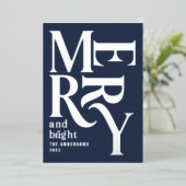 Matig minimaal traditioneel kerstblauw folie feestdagenkaart (Staand Voorkant)