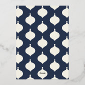 Matig minimaal traditioneel kerstblauw folie feestdagenkaart (Achterkant)