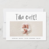 Matig minimaal tweelingfotobericht aankondiging (Voorkant)