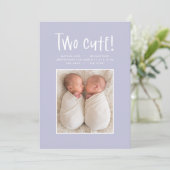 Matig minimaal tweelingfotobericht aankondiging (Staand voorkant)