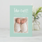 Matig minimaal tweelingfotobericht aankondiging (Staand voorkant)