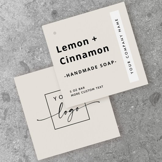 Matig minimaal vierkant lichtbruin etiket vierkante visitekaartjes