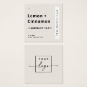 Matig minimaal vierkant lichtbruin etiket vierkante visitekaartjes (Voorkant /achterkant)