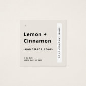 Matig minimaal vierkant lichtbruin etiket vierkante visitekaartjes (Voorkant)