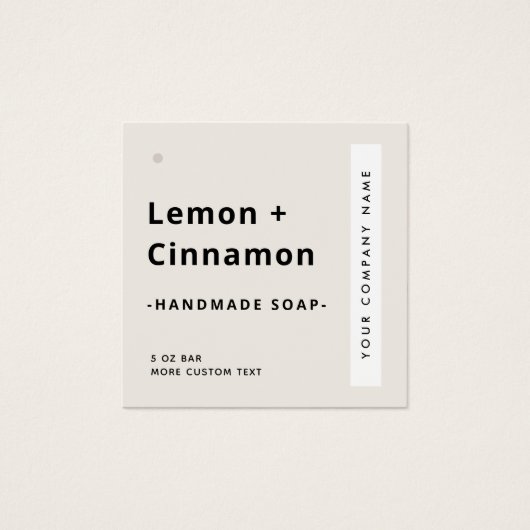 Matig minimaal vierkant lichtbruin etiket vierkante visitekaartjes (Voorkant)