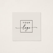 Matig minimaal vierkant lichtbruin etiket vierkante visitekaartjes (Achterkant)